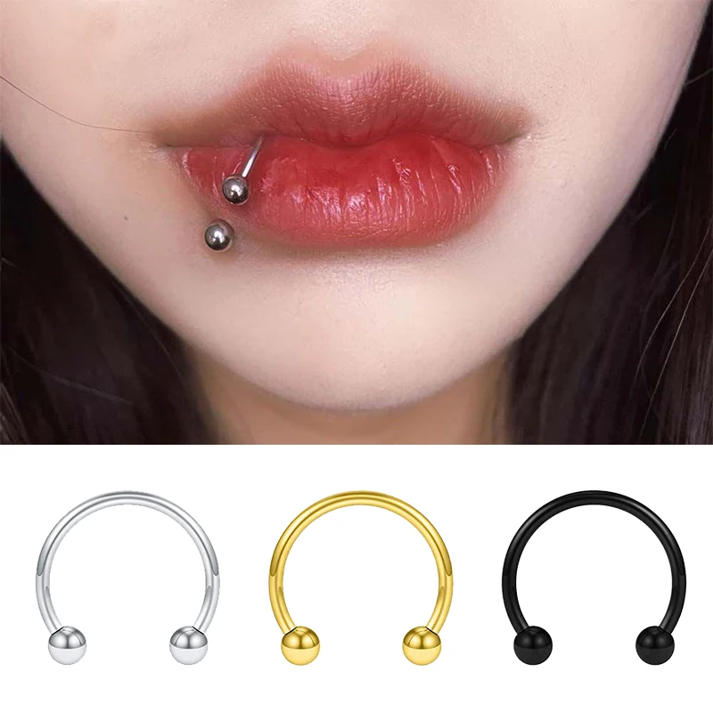 5pc Body Piercing Jewelry Punk Stainless Steel Nose Ear Belly Lip Tongue Ring Captive Bead Eyebrow Bar Piercing Lot Jewelry