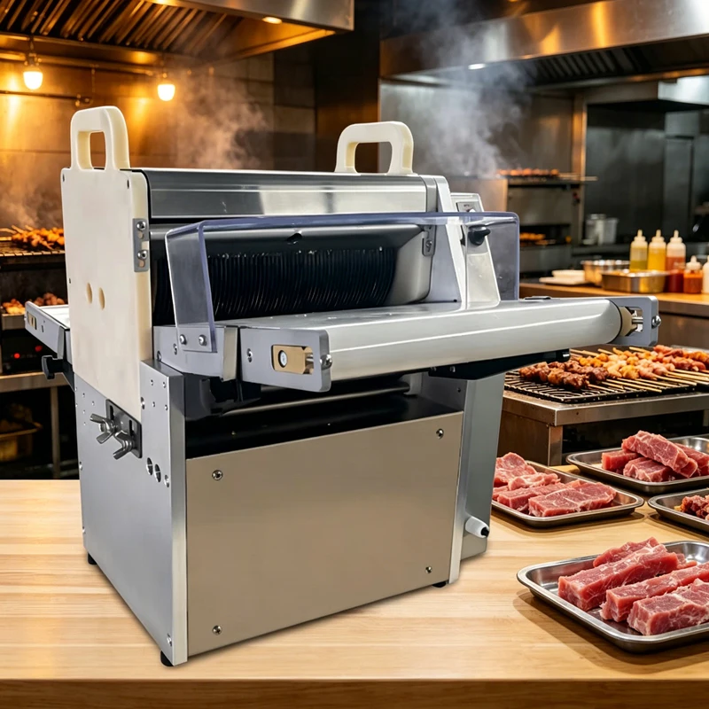 Commercial Fresh Meat Slicer - Electric Fully Automatic Small Slicer for Pork Beef Mutton Ideal for Barbecue Restaurants