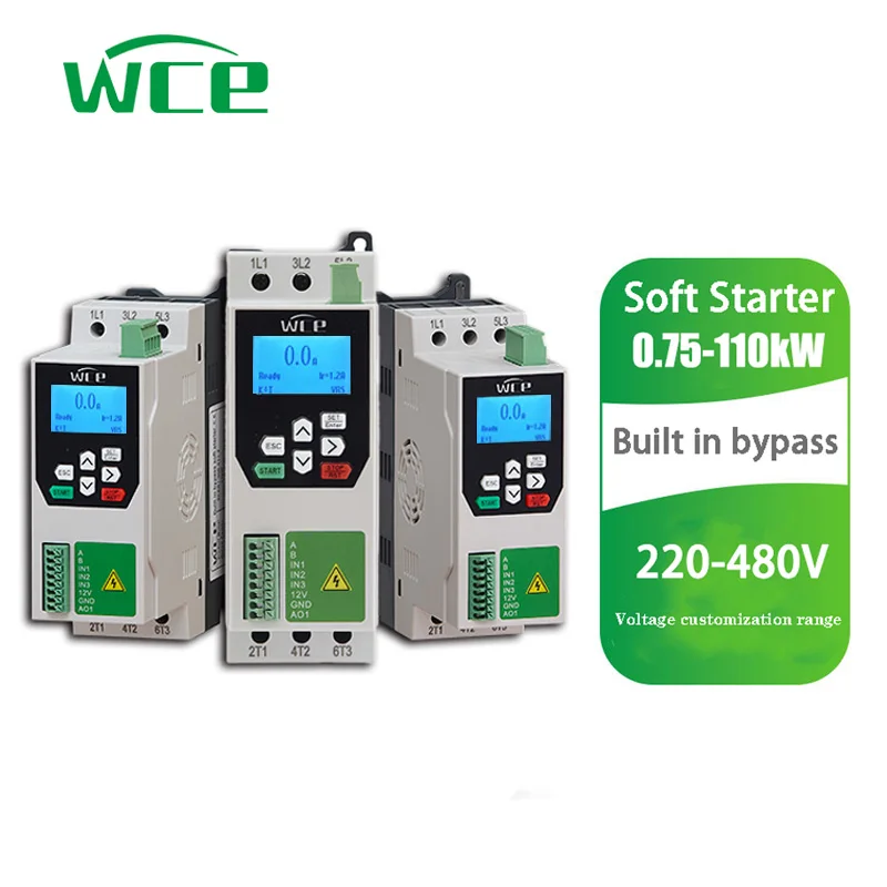 WCE 0.75-110KW 220-480V Soft Starter with Built-in Bypass Global Voltage Compatible