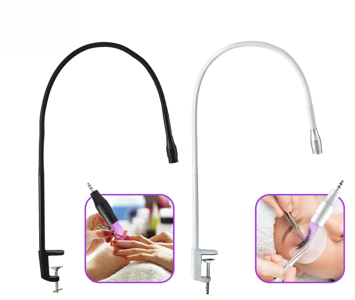 10W UV LED Table Clip-on Light for Eyelash Extension, Lash Glue Curing Lamp for Lash Tech