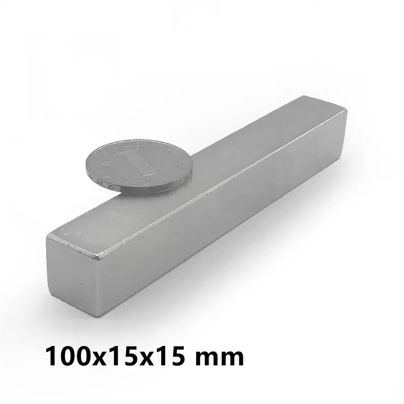 1/2PCS 100x15x15 Block Strong Rare Earth Magnet 100mm x15mm N35 NdFeB Magnets 100x15x15mm Permanent Magnetic Magnet 100*15*15 mm