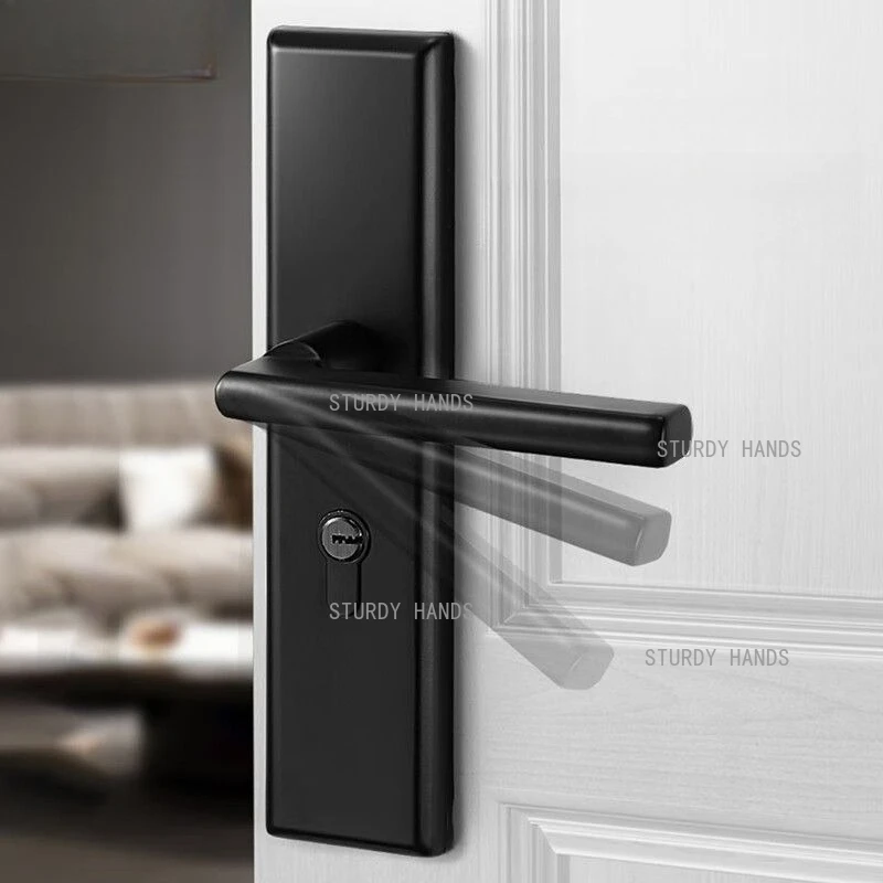 1 set of zinc alloy silent door lock bedroom single tongue adjustable no modification hole bathroom old-fashioned lock
