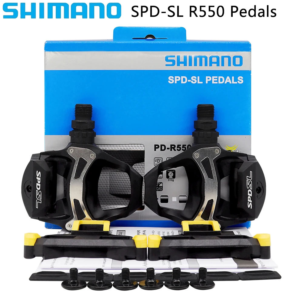 

SHIMANO SPD-SL педаль для шоссейного велосипеда PD R550, широкая платформа, односторонняя самоблокирующаяся велосипедная педаль, оригинальные велосипедные детали