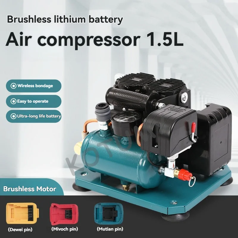 Compresor de Aire Portátil de 1.5L Compatible con Baterías Makita, Bomba de Aire Inalámbrica sin Escobillas (Sin Batería)