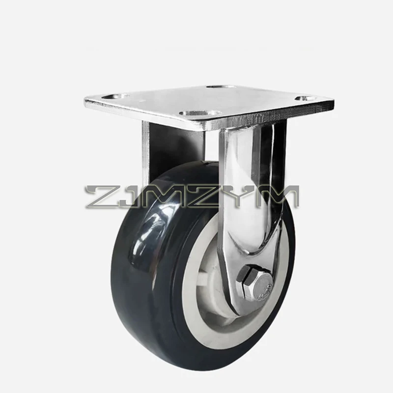 304 Stainless Steel Swivel Casters 4 Inch 5 Inch Heavy Duty PU Wheels Universal Silent Wheel with lock Caster Wheels