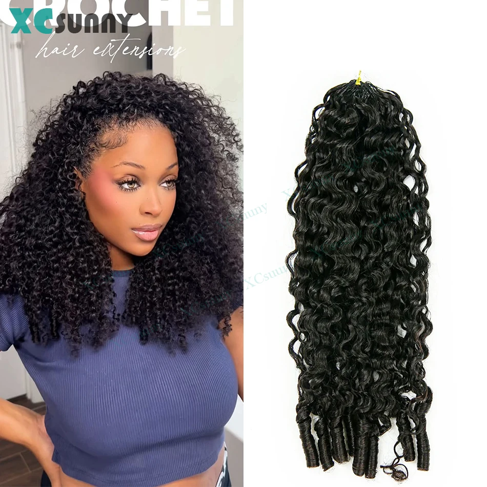 

Water Curly Feather Crochet Human Hair With Tight Curly End Invisible Knots Pre Separated Knotless Crochet Human Hair Extensions