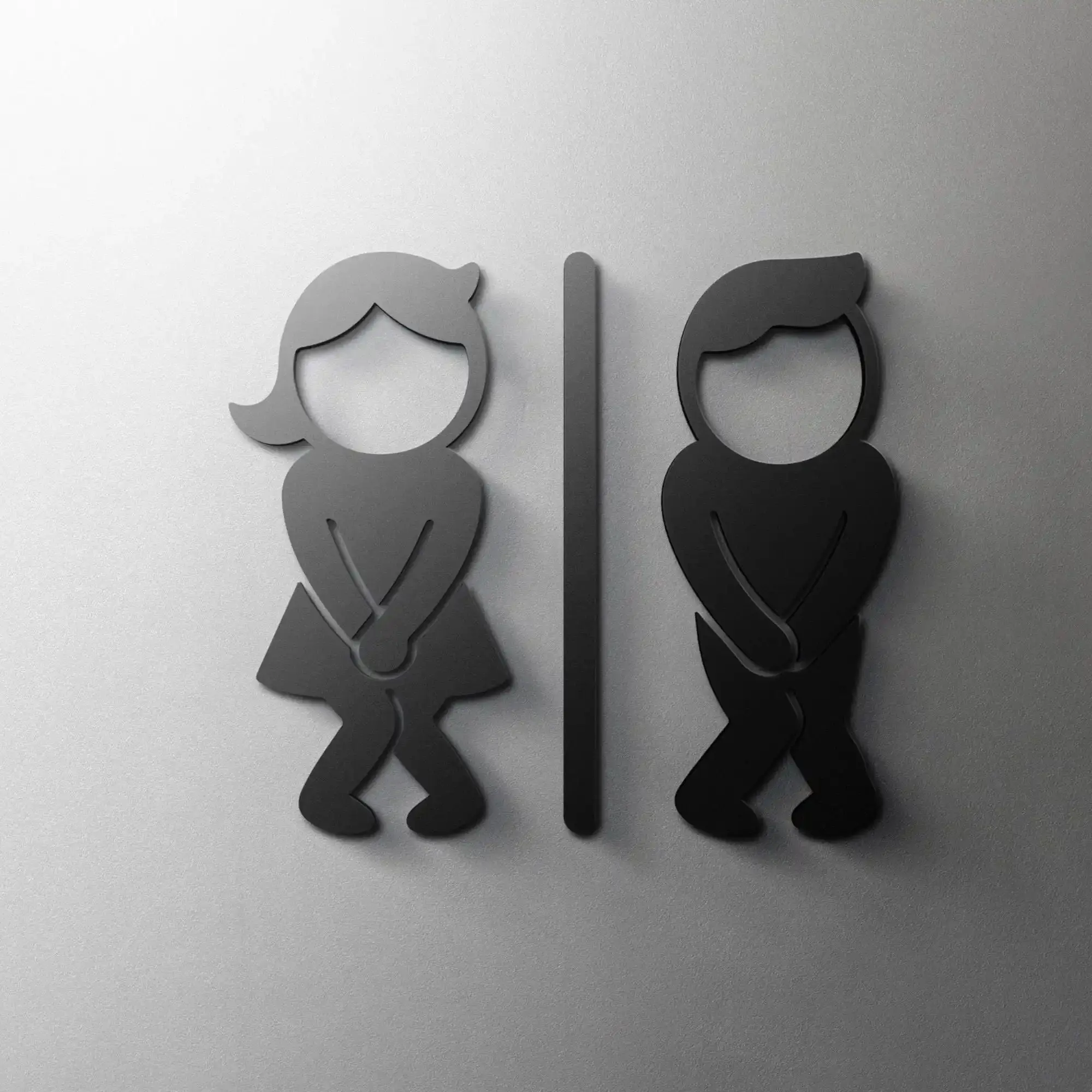 

Bathroom Sign - 5mm Acrylic Restroom, Salon, 3D, Toilet, Modern, Minimal, Restaurant, Hotel Door Sign