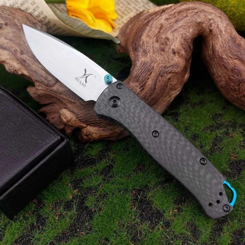 

Многофункциональный складной нож премиум-класса для походов на открытом воздухе HUAAO 535, ручка из углеродного волокна, лезвие D2, ежедневный EDC, инструмент для выживания в кемпинге