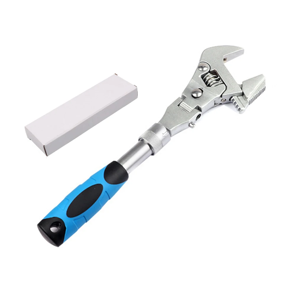 Multifunctional 5in1 Retractable Adjustable Wrench with Folding Swivel Head for Plumbing Electrical and Air Conditioning Work