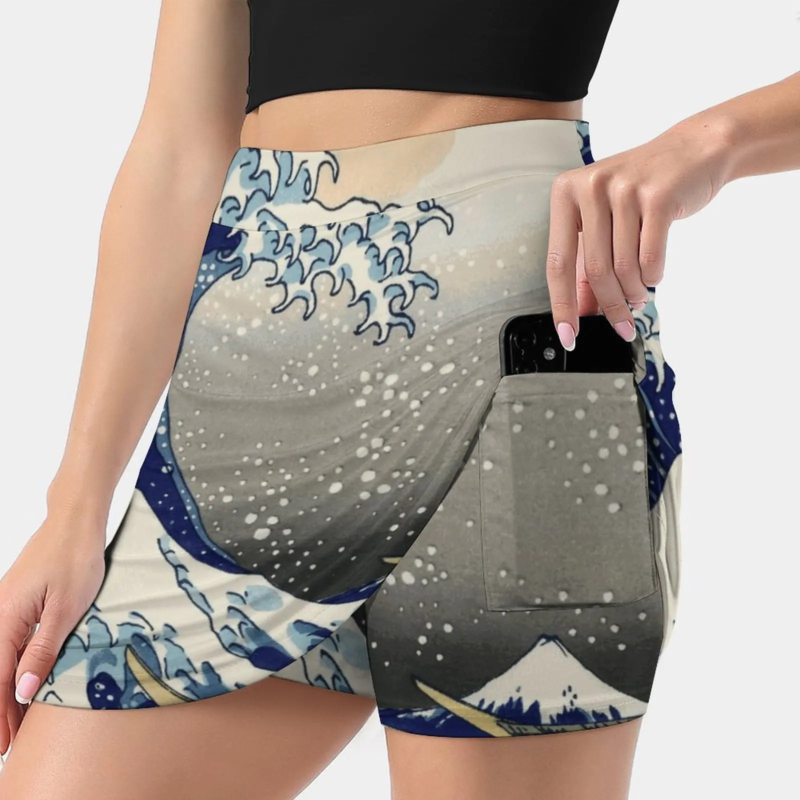 

Женская Спортивная юбка The Great Wave Off Kanagawa, юбка с карманами, модная юбка в Корейском стиле 4Xl, юбки с большой волной