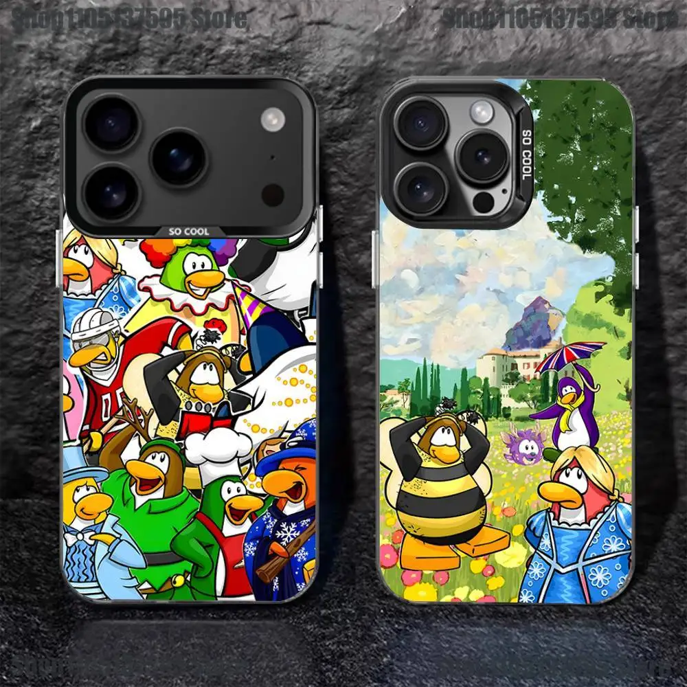 Funda de teléfono Game C-Clubs P-Penguin-ns para iPhone 17,16,15,14,13,12,11,Pro,XS,Max,Plus,Mini,SE4,E, funda negra mate a prueba de golpes