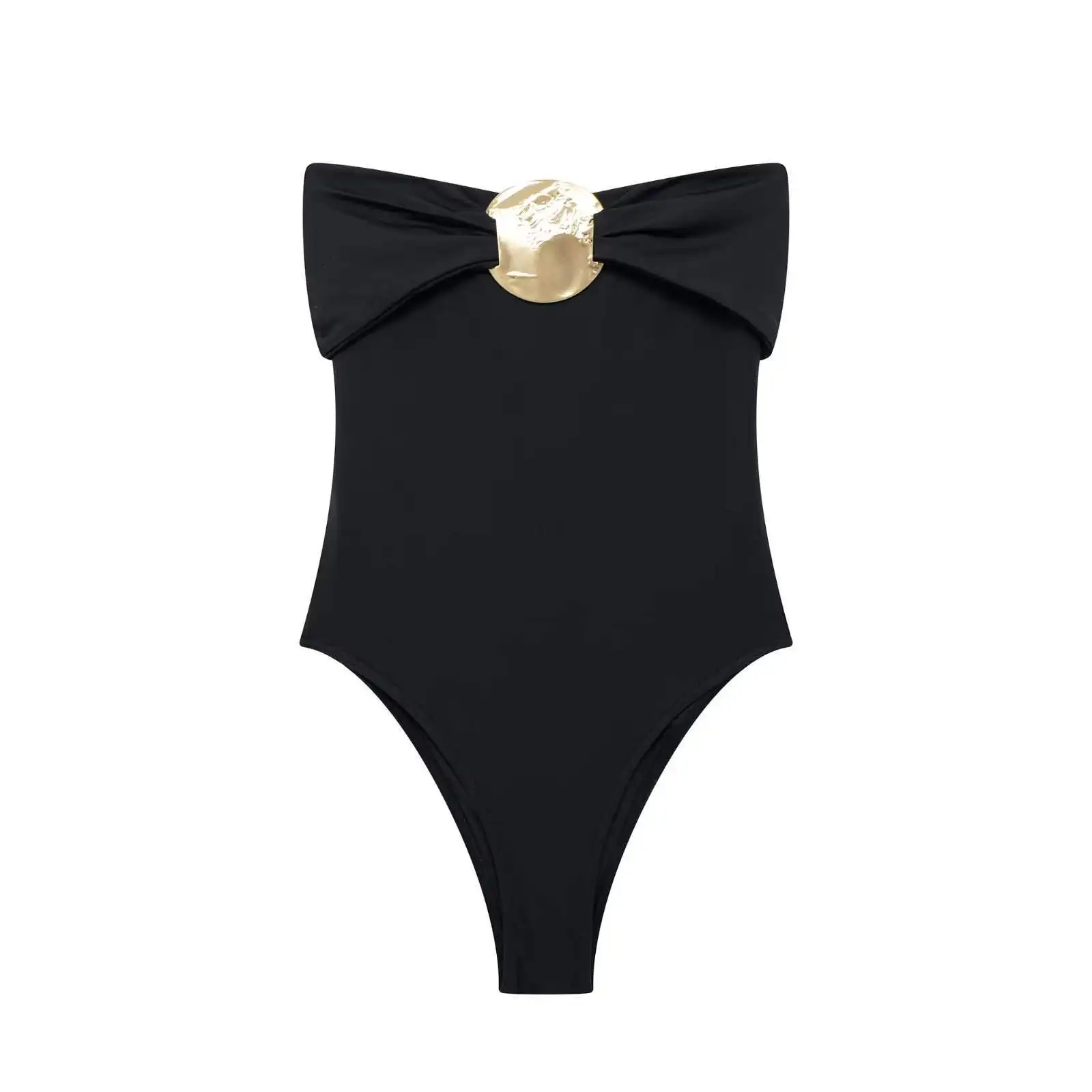 Fashion Summer New One-piece Swimsuit Women's Metal Decoration Sexy Style