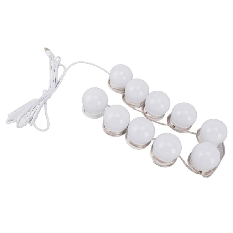 LED Vanity Lights With 10 Dimmable Bulbs USB Adjustable Color And Brightness Mirror Lights For Makeup Dressing Room