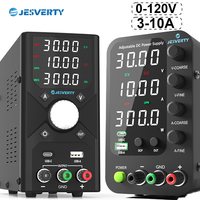 Jesverty DC Lab Power Supply 30V 60V 120V Adjustable Voltage Regulator Benchtop Switching Power Supply Preset Current On/Off