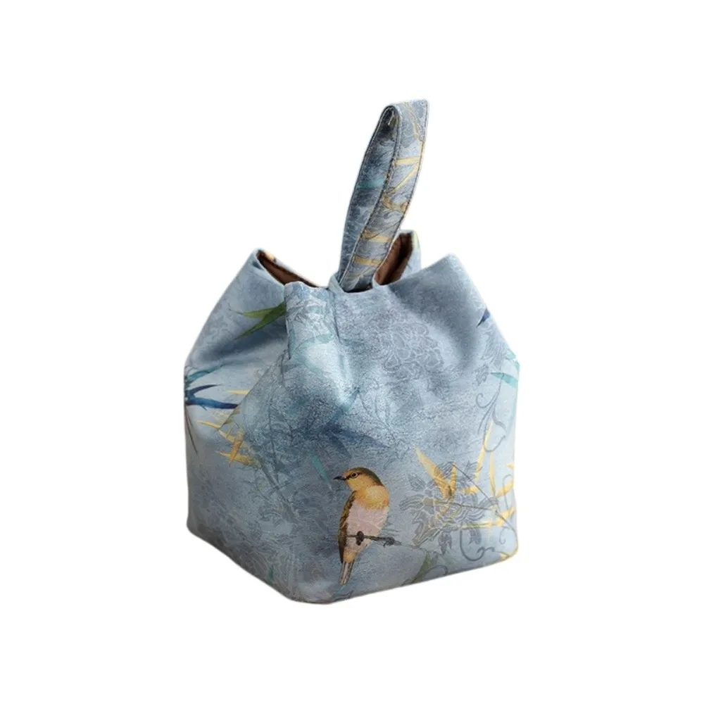 Chinese Style Teacup Teapot Drawstring Pouch Breakage-proof Portable Teaware Storage Bag Print Multifunctional Small Item Pouch