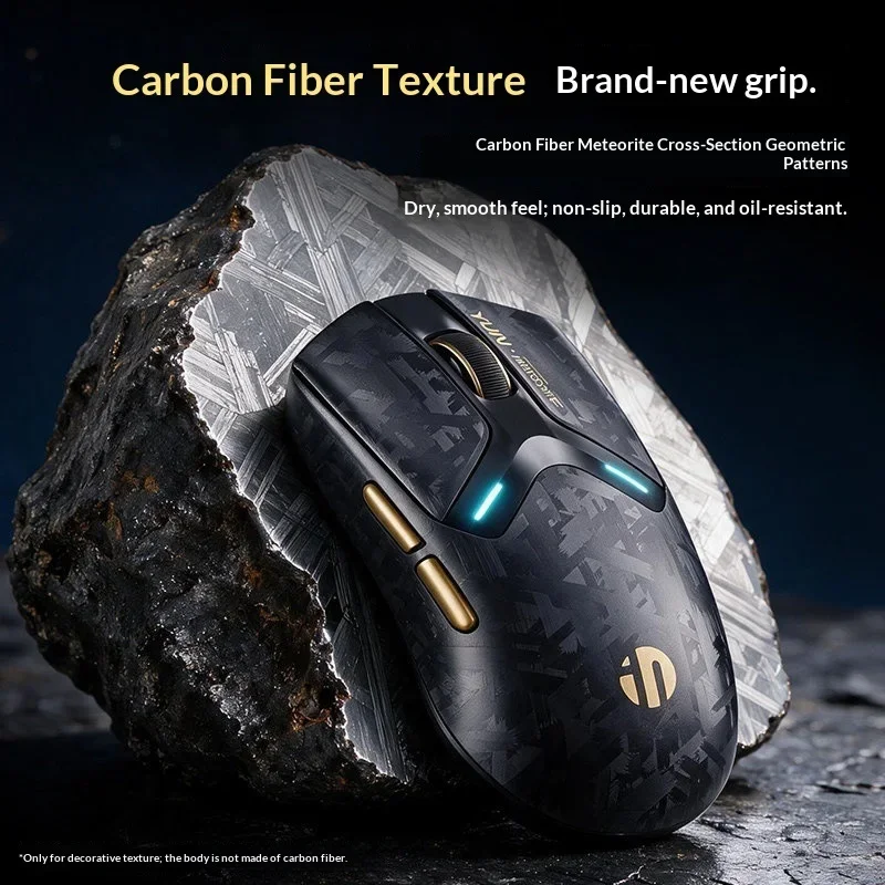 inphic YUN Wireless Gaming Mouse Tri Mode USB Bluetooth Lightweight Carbon Fiber Feel Ergonomic Computer Mouse Black