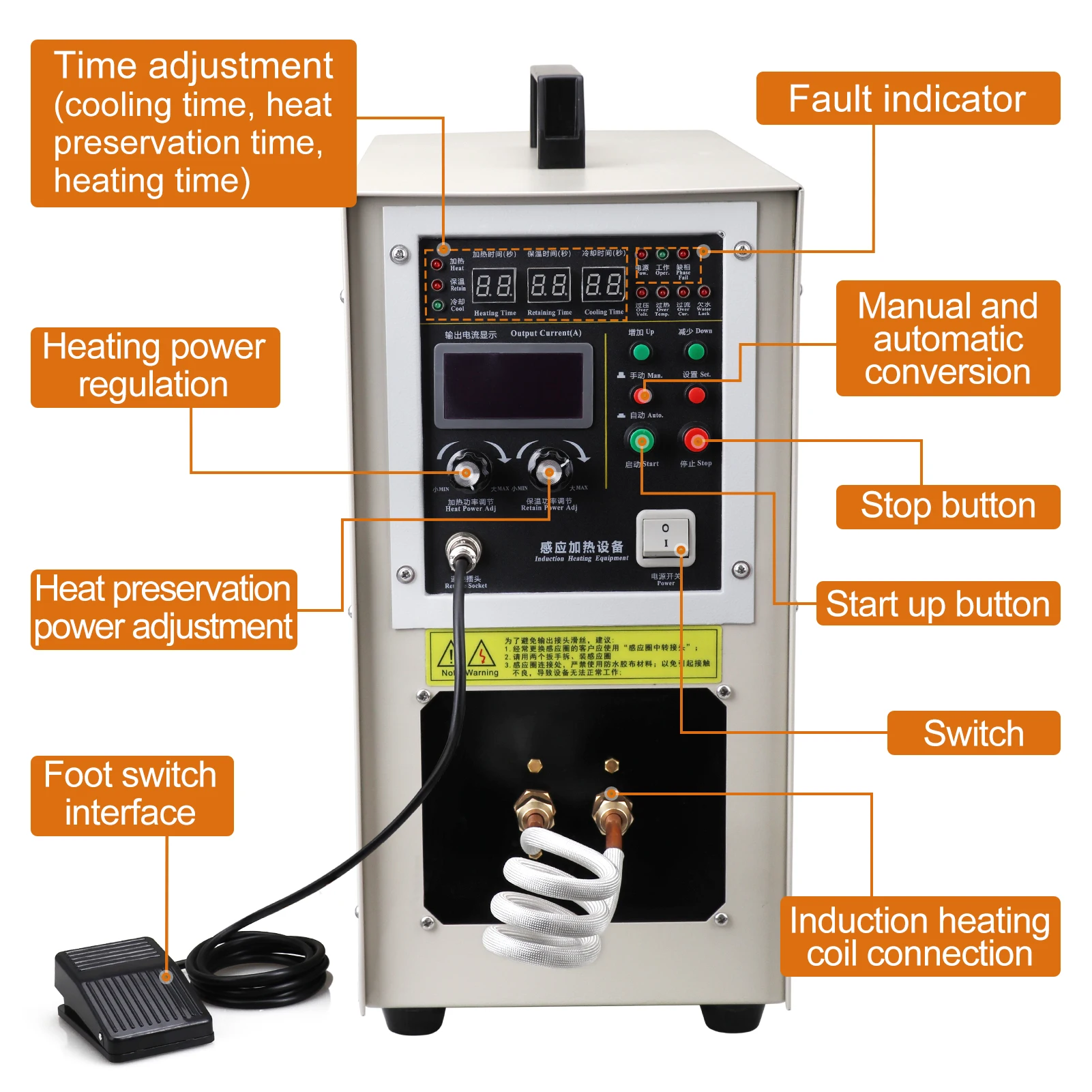 High frequency induction heating machine 15KW small high frequency welding equipment Copper tube turning tool alloy welding