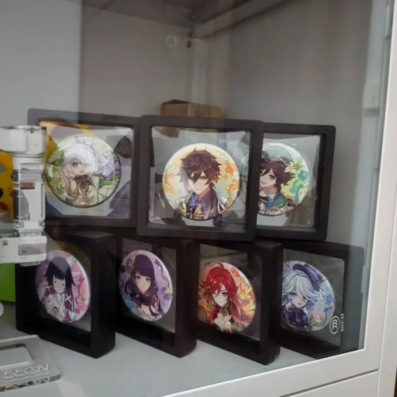 Genshin Impact Columbina Furina Venti Nahida Mavuika Double Flash Tinplate Badge bag Button Brooch Cosplay Collection Gift