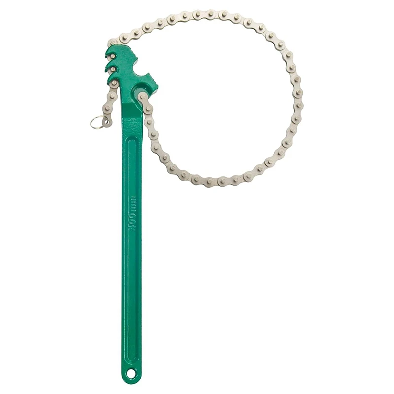 

ABUL-Sturdy Adjustable Heavy Duty Ratchet Chain Oil Filter Wrench Reversible Chain Style Pipe Mount Wrench 16 Inch