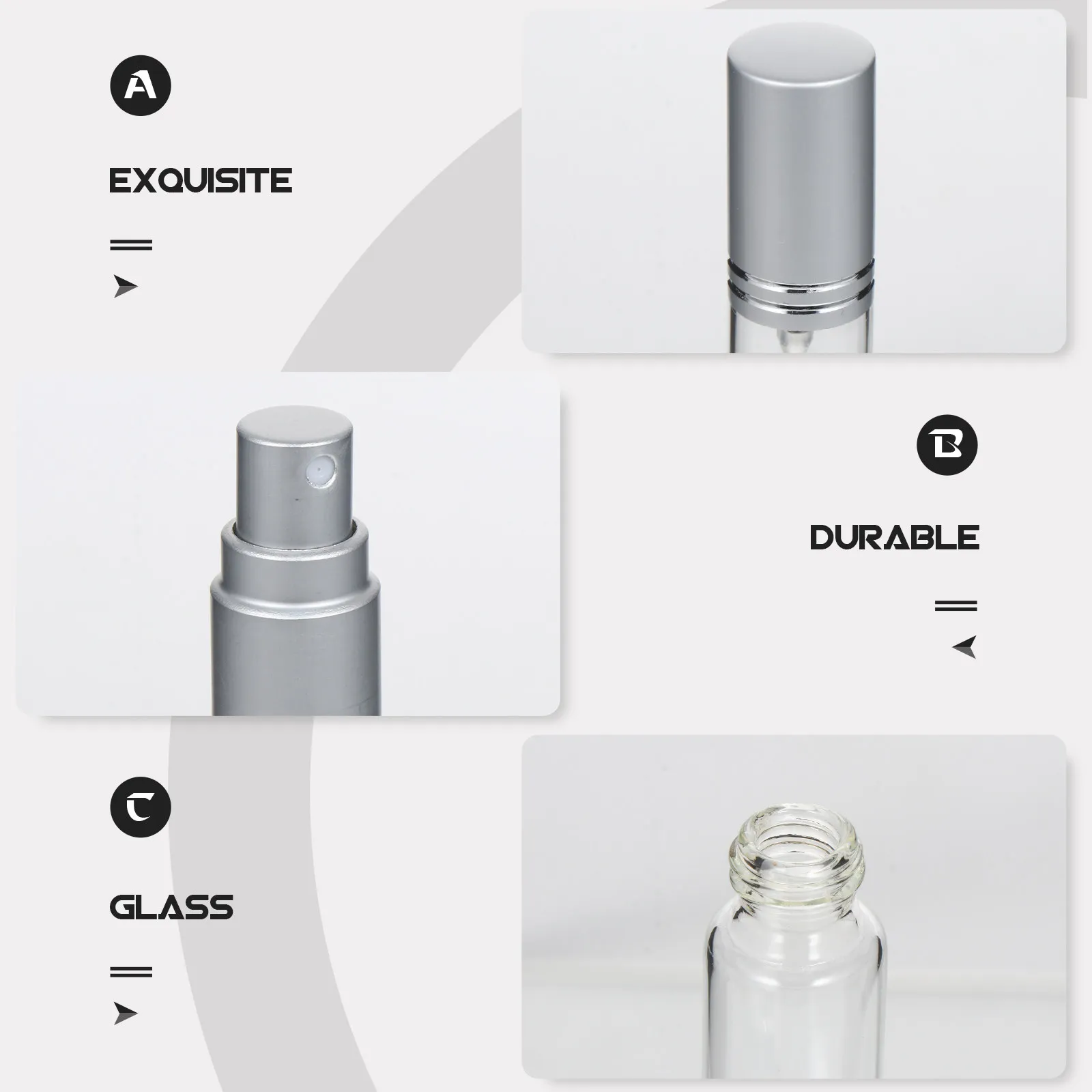 6Pcs Premium Portable Perfume Spray Bottles Lightweight Leakproof Travel Refillable Fine Mist Dispenser Hand Press Bottle Empty view 3
