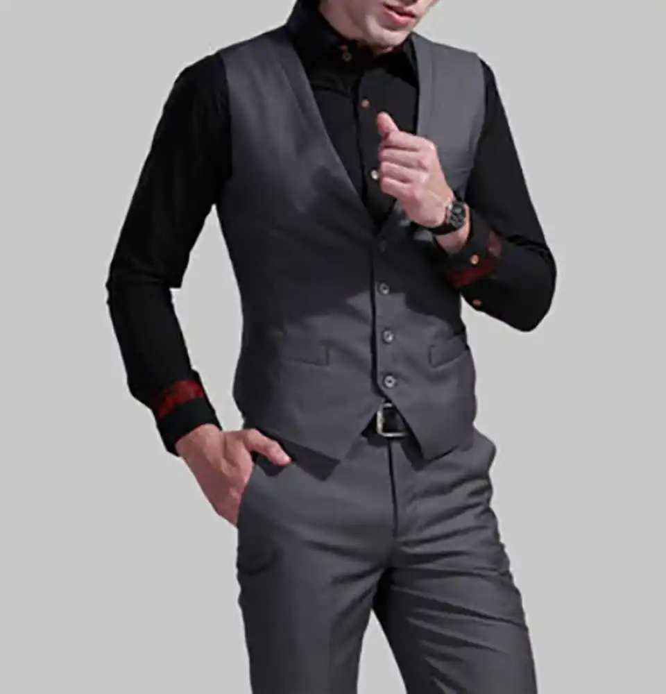 Business Men Coat 1 Piece Set Vest Sleeveless Man Overcoat Handsome Single Breasted Party Show Prom Male Wear Suits Customized