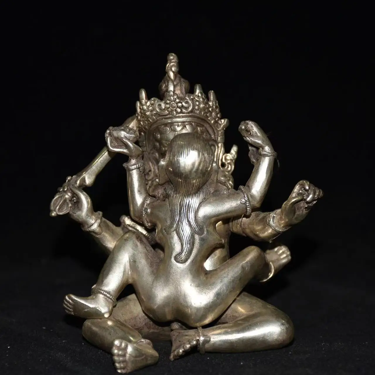 Rare old silver Happy Buddha Buddha,Free shipping
