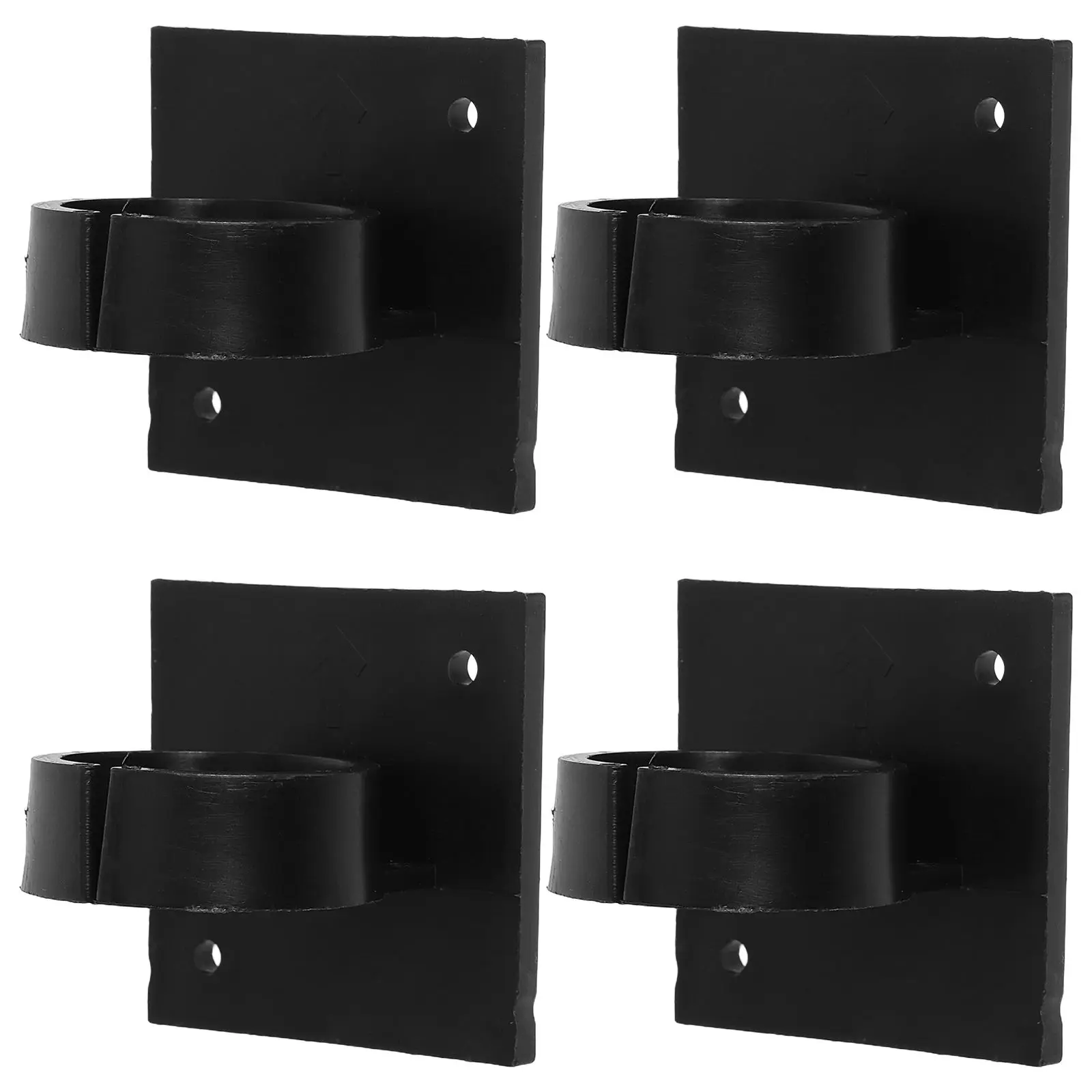 4pcs Microphone Clips Black Small Square Universal Mic Holder Flag Station Adjustable Wireless PVC Board Compatible