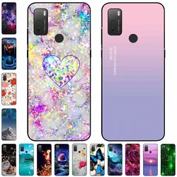 For TCL 20E Case 6125F Girl Cat TPU Soft Black Silicone Covers for TCL 20Y Case TCL20E 20 E Protective Bumper Funda for TCL20E