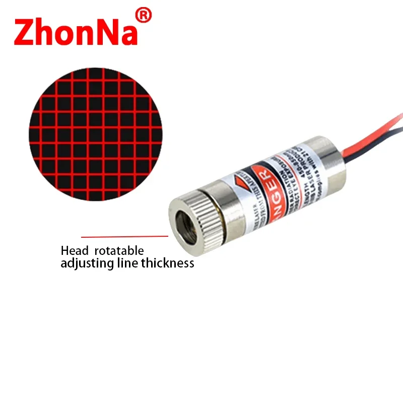 660nm Red WithScaleCrossLine Laser ModuleHead Glass Lens Focusable Adjustable DiodeLndustrial Diameter12mmOptical Lnstruments