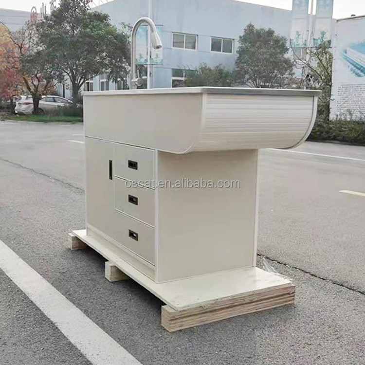 

OSCAT Hot Sale Vet Clinic Wooden Frame Wet Pet Disposal Table for Vet Examination Pet Veterinary Equipment