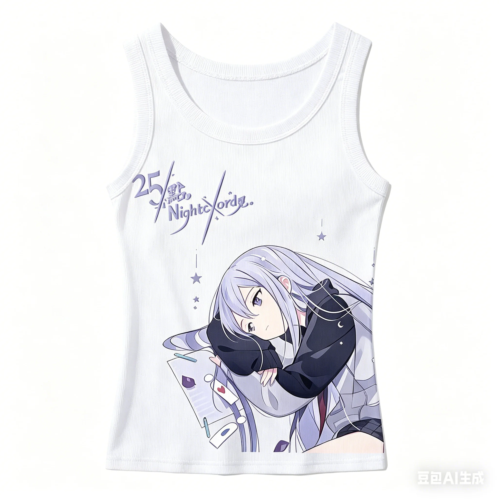 COLORFUL STAGE! Ribbed Tank personality Clothes New Model Anime T-shirt Plus Size Streetwear Trendy Y2k Short Sleeves Classic
