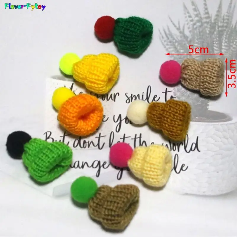 5PCS/lot Mini Handmade Small Knitting Hat For DIY Dolls Decoration Phone Case Decoration 3.5CM