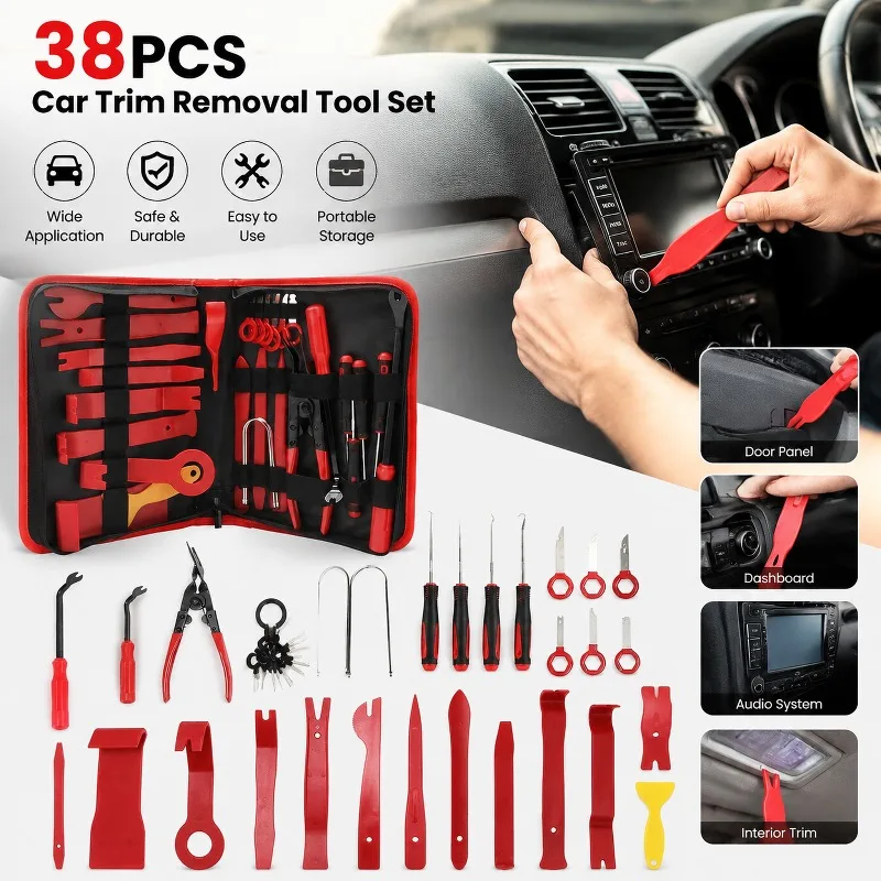 No Scratch Auto Trim Removal Tool Kit Door Clip Panel Dashboard Pry Bar Set Car Audio Disassembly Wrench