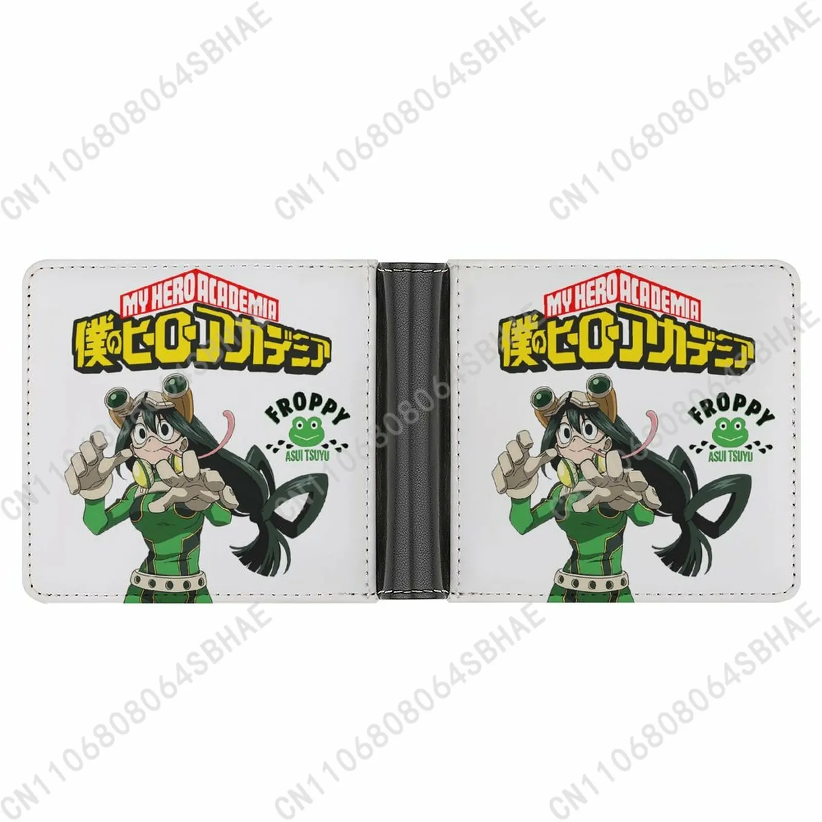 

My Hero Academia Asui Tsuyu Trendy Leather Wallet Teenage Girls Boys Personalized Slim Credit Card Holder Small Purse School