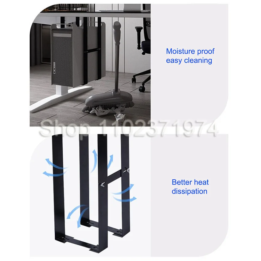 Tempat Casing PC Universal Di Bawah Meja Dudukan CPU Dapat Disesuaikan Rak Braket Dudukan Kotak Host Gantungan Mainframe Komputer