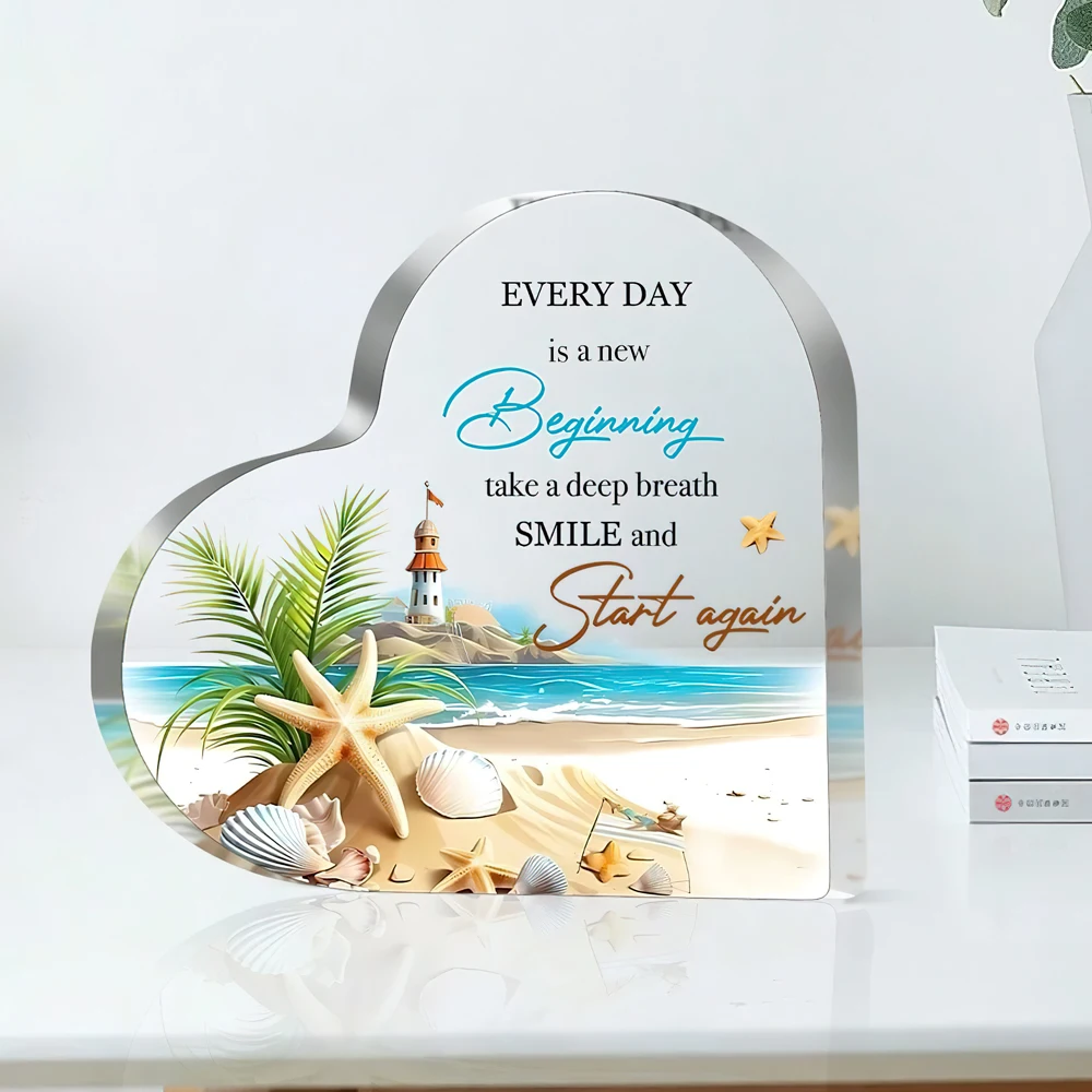 1 pièce de belles décorations de plage d'océan d'été, ornements de décoration en acrylique de Style Simple et à la mode, décoration de la maison,