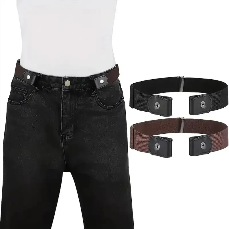 Canvas Adjustable Elastic Waist Band Invisible Belt Buckle-Free Belts for Women Men Jean Pants Dress No Buckle Easy To Wear