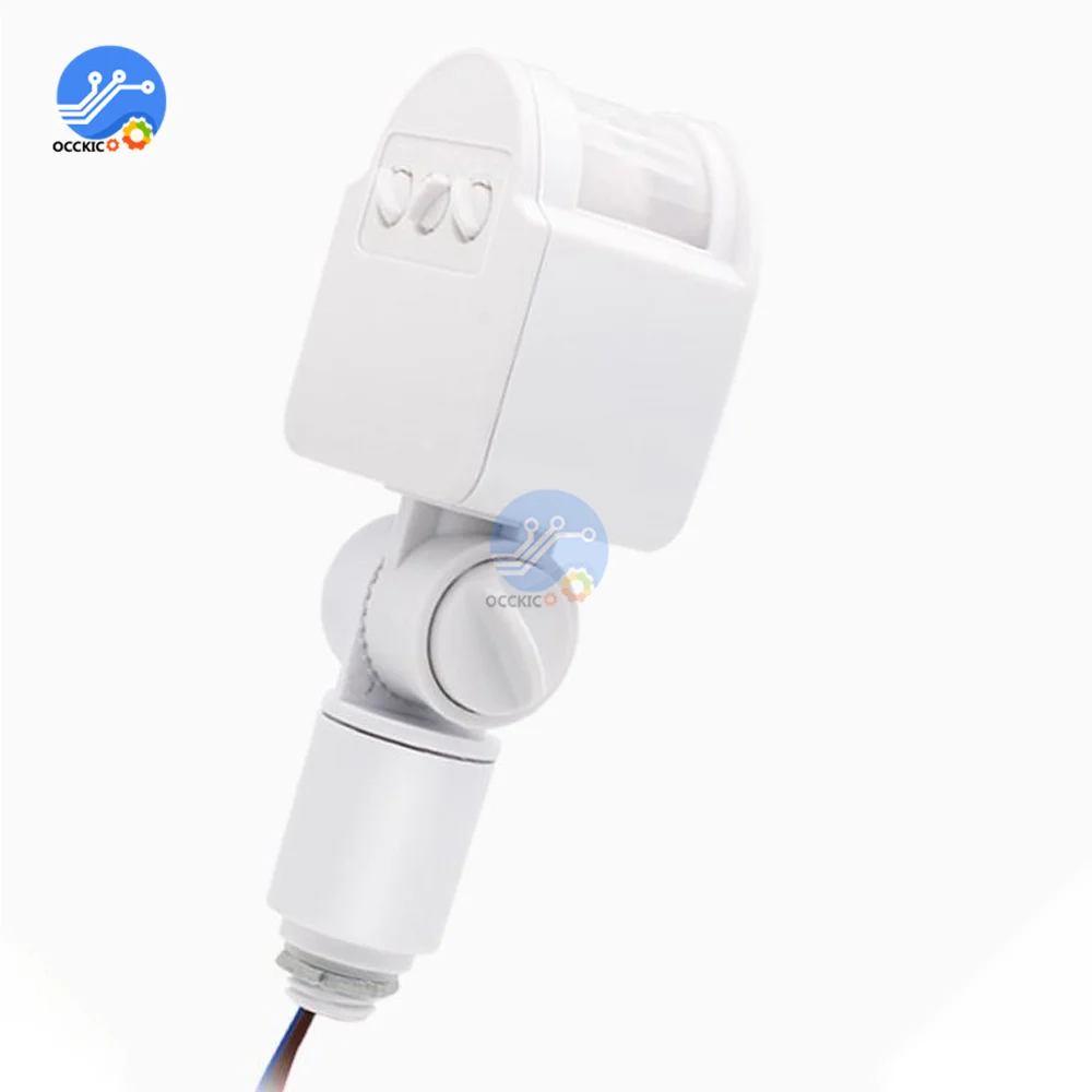 AC 85-265V Motion Saklar Lampu Sensor กลางแจ้งอัตโนมัติอินฟราเรด PIR Motion Sensor สวิทช์ไฟ LED Light