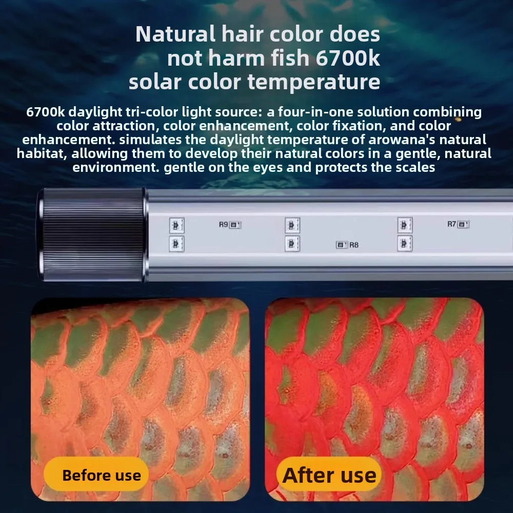 

Submersible LED Fish Tank Aquarium Strip Bar Light Natural Sunlight 6700K Enhance Fish Color 26-172CM For Arowana Goldfish Plant