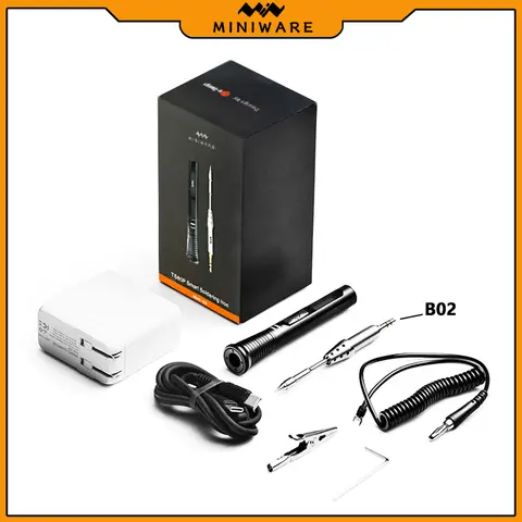 Miniware Saldatore elettrico originale TS80P Temperatura regolabile Programmabile Display digitale portatile Strumenti di saldatura a stagno