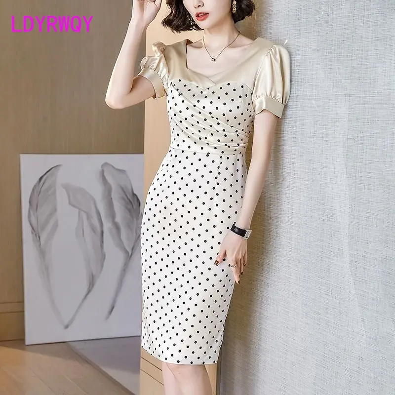 2023 Summer New Women's Fashion Waist Wrap Hip Dress Temperament Age Reducing Dress Casual