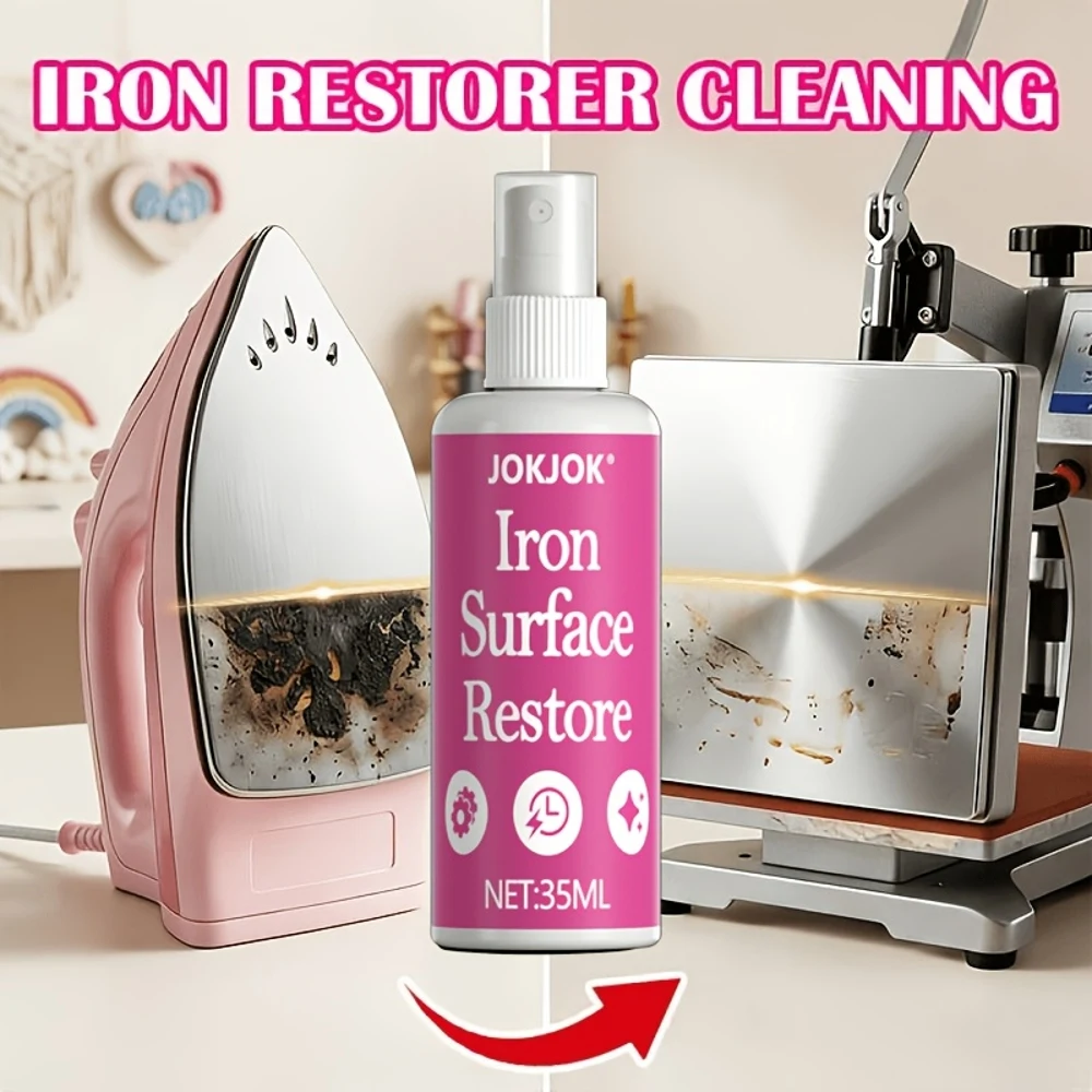 Iron Restorer Cleaning Spray Quickly Removes Burn Marks Stains Glue Residue from Iron Soleplate Fast Acting No Scratch Gentle Fo