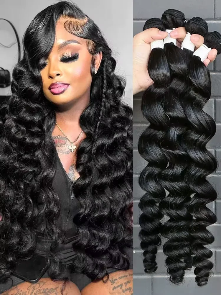 IRoshion 30 36 pollici capelli sciolti dell'onda profonda birmani 100% capelli veri 1/3/4 estensioni dei capelli a doppia trama non trasformati bundle di capelli del tessuto