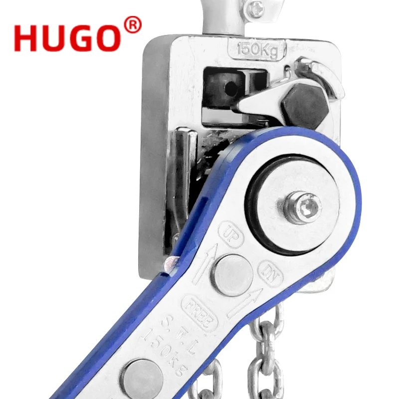 HUGO Lever Block Chain Hoist Mini Aluminum Alloy Wrench 100kg 150kg Portable Hand Hoist For Lifting