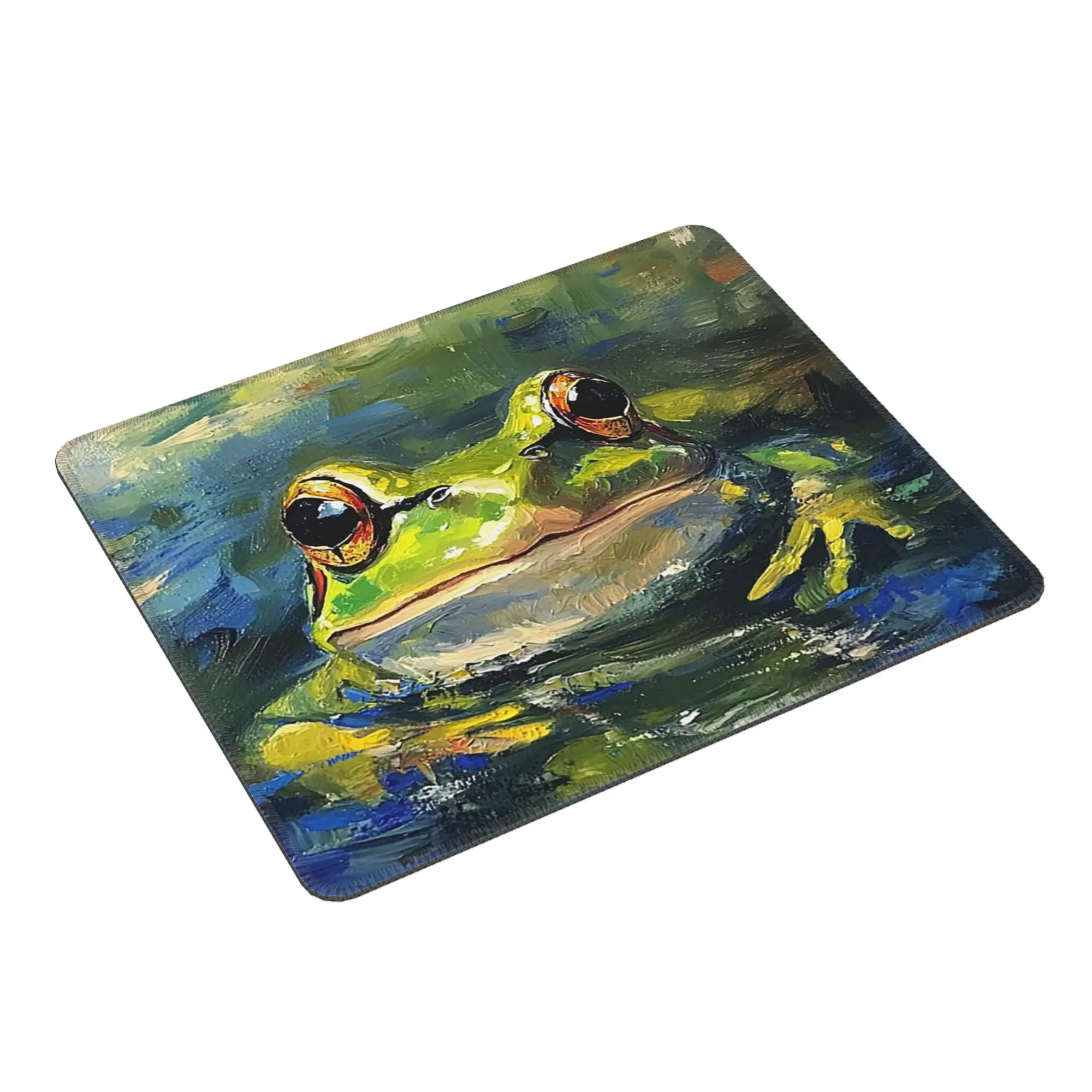 Vibrant Nature Green Frog On The Plant Mouse Pad Computer Keyboard Mouse Mat Gamer Laptop Desk Mat Office Accessories Table Mats