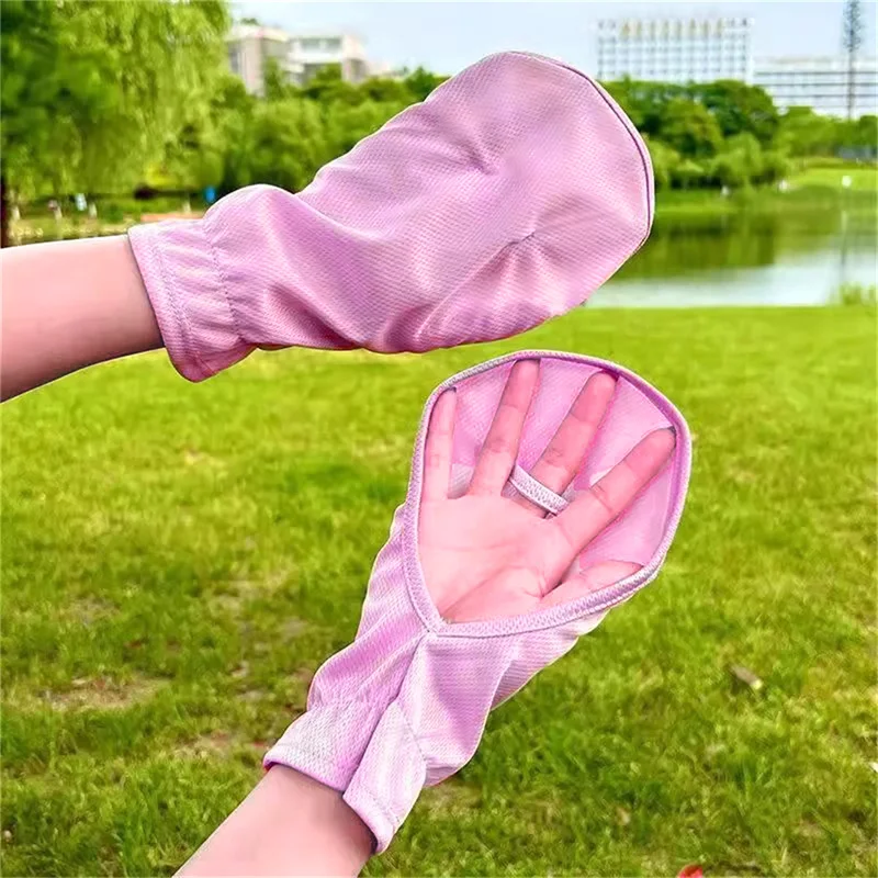 UV Protection Sunscreen Gloves Breathable Thin Women Lady Gloves Outdoor Sports Cycling Gloves Sleeve Glove Summer