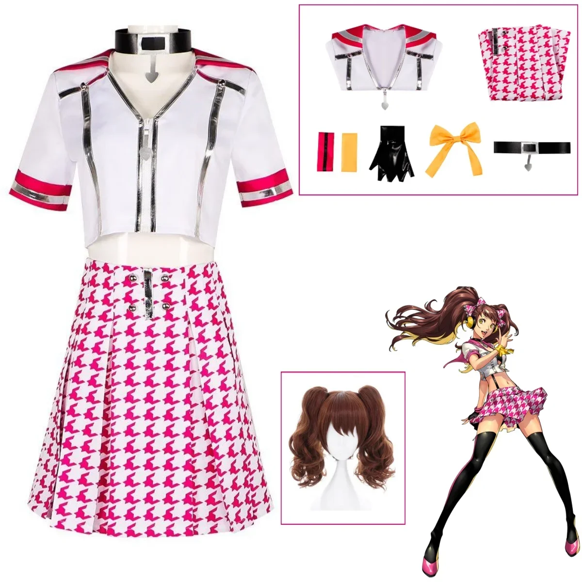 

Anime Game P4 Kujikawa Rise Cosplay Costume Wig Cosplay JK Japanese School Uniform Uniform Skirt Woman Sexy Halloween Party Cos