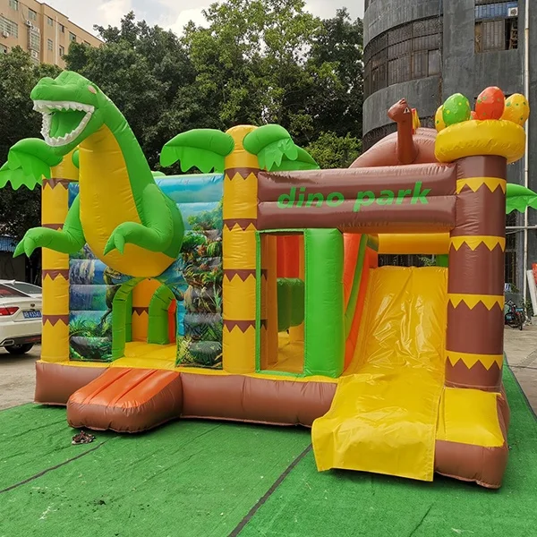 Dinosaur Theme Popular in European Jumping Inflatable Bouncer Slide