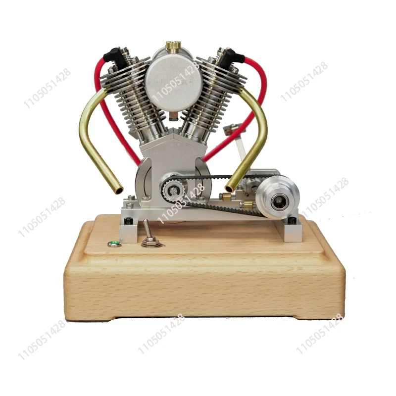 MUSA V2 4.4cc Miniature Motorcycle Petrol Engine with Pedal Start V-Twin 4-Stroke RTR ga soline Engine NIB