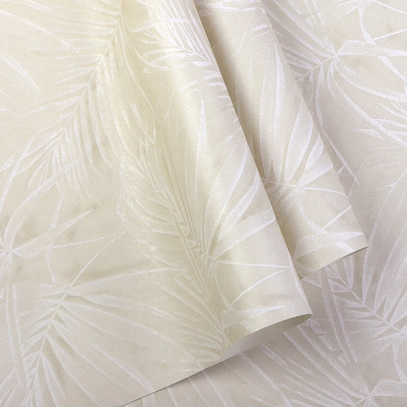 

Nordic Palm Leaves Wallpaper Simple Modern Home Living Room Bedroom Solid Color Wall Paper for Study Room Porch Resturant